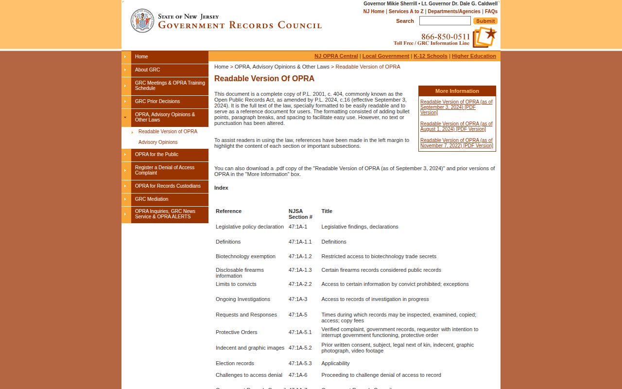Cape May County booking record request uses New Jersey OPRA guidance